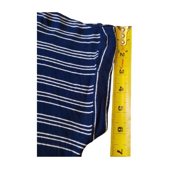 Hippie Rose Short Sleeve Blue & White Top w/ Zipper Back | Size M - Picture 11 of 13